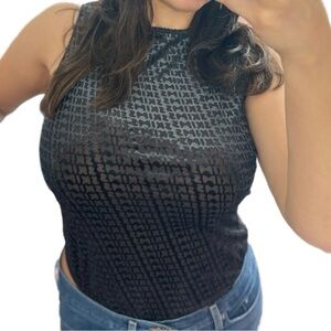 SKIMS Size XL SOOT Monogram Velour Detail Bodysuit Women's  NWT Logo Sheer
